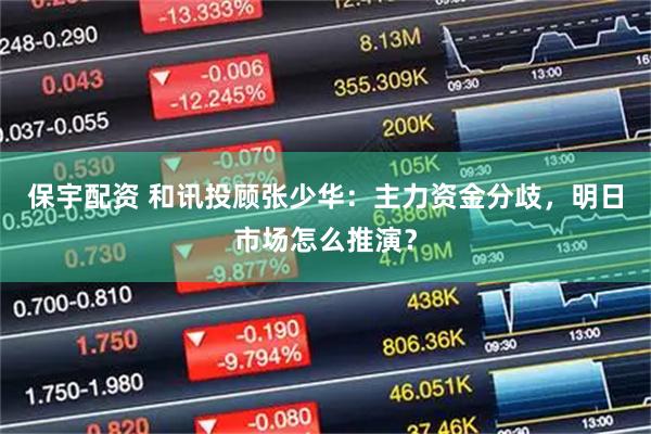 保宇配资 和讯投顾张少华：主力资金分歧，明日市场怎么推演？